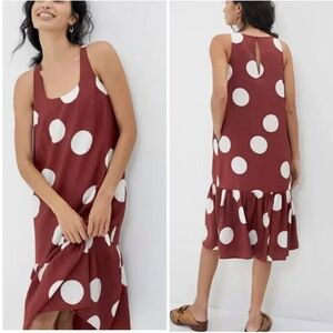 Anthropologie Brown Polka Dot Dress